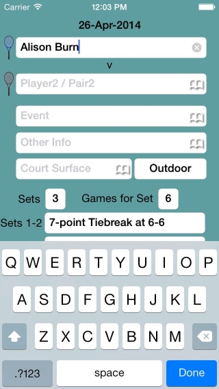 Tennis Match Charting Software